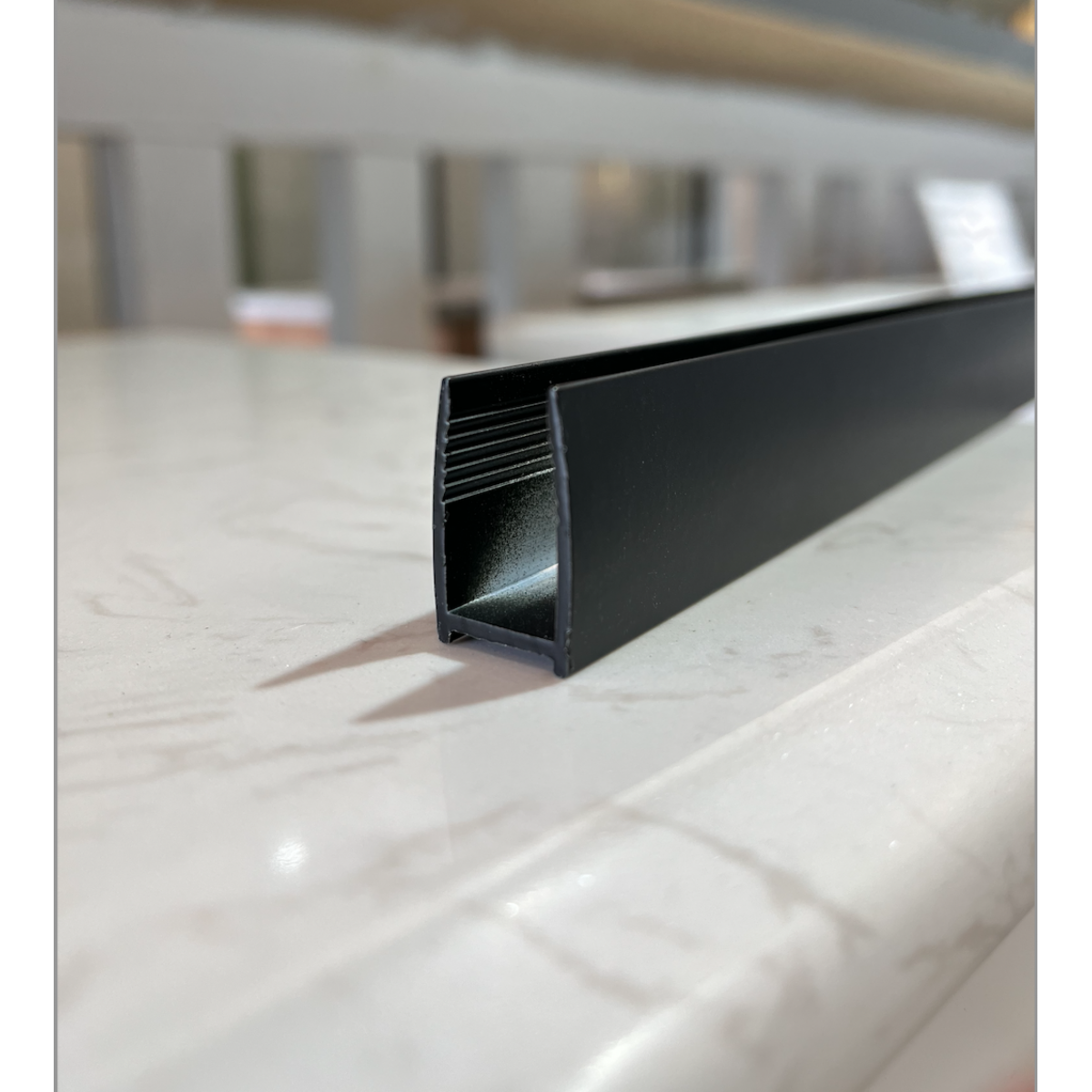 Aluminium Wall Channel for 10mm Glass Shower Screens Black